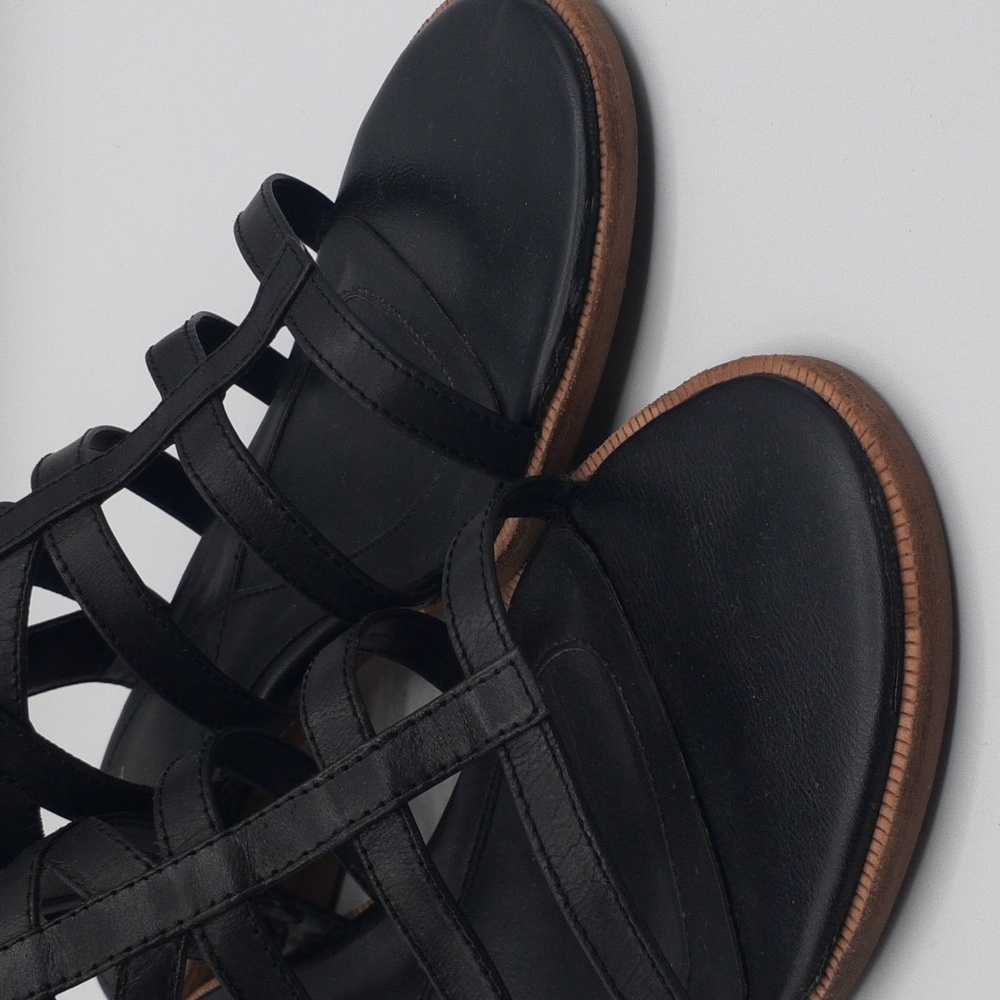 ISOLA Genuine Leather Gladiator Strappy Sandals Black Size 9 - Picture 3 of 9